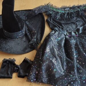 Spirit Black and Silver Starry Witch Costume for Kids